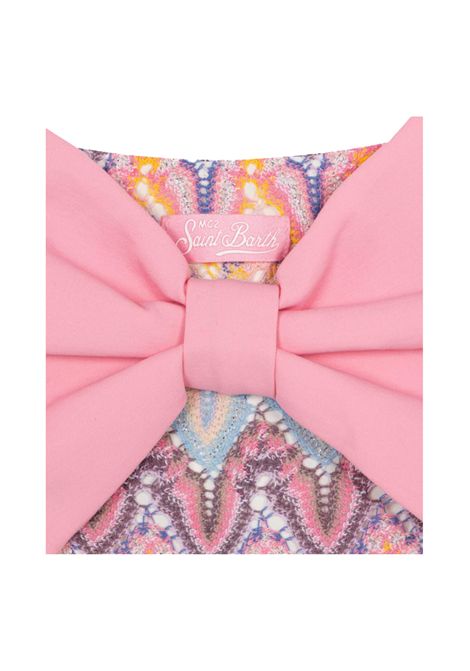 Costume bambina Madame MC2 Saint Barth 00185H Rosa slip multicolore pastello fiocco tessuto raschel MC2 SAINT BARTH | Costume | MADANE00185H01